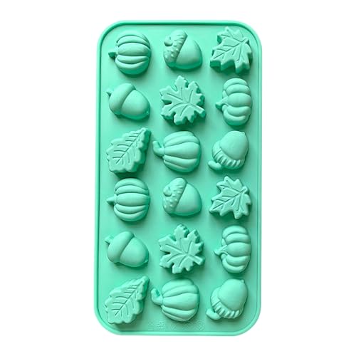 Halloween Fall Chocolate Silicone Molds - 18-Cavity Pumpkin Pine Cone Maple Leaves Molds | Easy Release Mini Fall Stencils for Fondant, Soap Candle Chocolate Crafts | Autumn Thanksgiving Decor von Generic