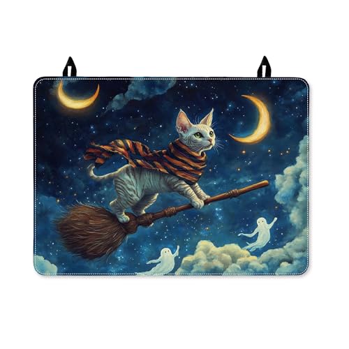 Halloween-Katze auf Besenstiel, Herdplattenabdeckungen für Elektroherd, gruselige Halloween-Glasabdeckung, Gummi, waschbare Ofenabdeckung für Küchendekoration, 71,1 x 50,8 cm Halloween-Katze auf Besenstiel, Herdplattenabdeckungen für Elektroherd, gruselige Halloween-Glasabdeckung, Gummi, waschbare Ofenabdeckung für Küchendekoration, 71,1 x 50,8 cm von Generic