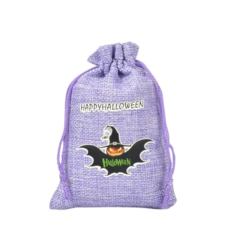 Halloween Kordelzug Taschen Bunte Sackleinen Candy Beutel Für Schmuck Lagerung Party Snh494 (Purple, 15x10cm) von Generic