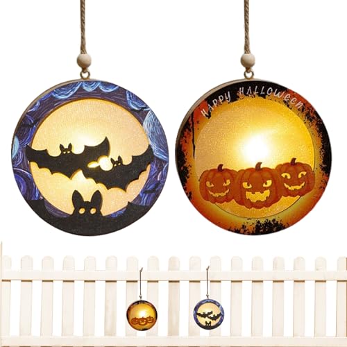 Halloween Kürbis Lampe - LED Deko Laterne Mit Fledermäusen,2er Set Batteriebetriebene Halloween Deko Für Zimmer Haus Garten Party Tisch Halloween Kürbis Lampe - LED Deko Laterne Mit Fledermäusen,2er Set Batteriebetriebene Halloween Deko Für Zimmer Haus Garten Party Tisch von Generic