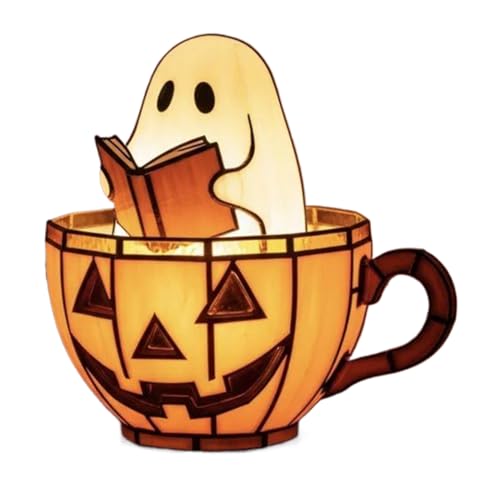 Halloween Leser Licht, LED Kürbis Nachtlicht, Harz Schreibtisch Ornament Niedliche Lampe mit weichem Glimmen, Batteriebetriebene Tischanzeige für Schlafzimmer, Decoraz Halloween Leser Licht, LED Kürbis Nachtlicht, Harz Schreibtisch Ornament Niedliche Lampe mit weichem Glimmen, Batteriebetriebene Tischanzeige für Schlafzimmer, Decoraz von Generic