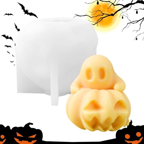 Halloween-Silikonform für : Halloween-Harz-Silikonform, Geister- -Design, Schokolade, Pudding, Dessert, , handgefertigte Seife, Cupcake-Topper, Seife, Halloween, Kerzenformen von Generic