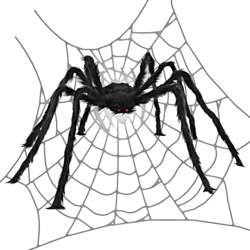 Halloween-Spinnendekoration - Riesige künstliche Spinne, Dekofigur Requisit | Gruselige Spinne Mit Möbelbeinen Große Dekorationsidee Für Den Garten Speokhaus Ingres von Generic