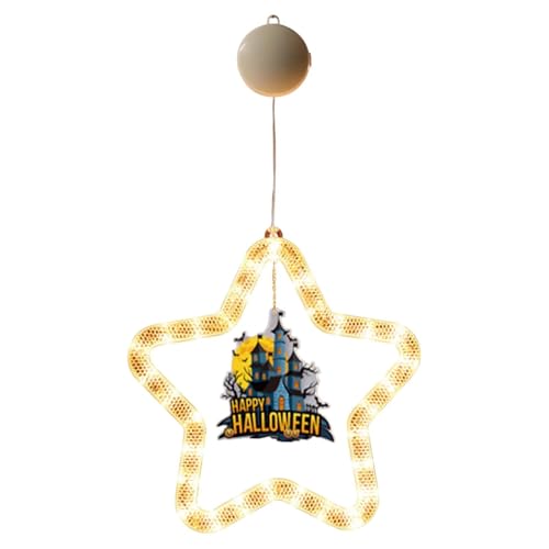 Halloween-Sterne-Nachtlicht für Zuhause, LED-Wandlampe für den Innenbereich, mit Saugnapf, perfekt für Wohnzimmer, Schlafzimmer, Kinderzimmer JNr715 (B, 55X27.6cm) von Generic