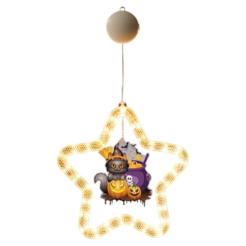 Halloween-Sterne-Nachtlicht für Zuhause, LED-Wandlampe für den Innenbereich, mit Saugnapf, perfekt für Wohnzimmer, Schlafzimmer, Kinderzimmer JNr715 (C, 55X27.6cm) von Generic