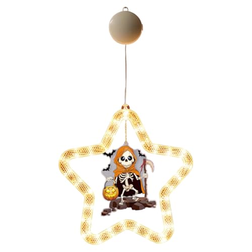 Halloween-Sterne-Nachtlicht für Zuhause, LED-Wandlampe für den Innenbereich, mit Saugnapf, perfekt für Wohnzimmer, Schlafzimmer, Kinderzimmer JNr715 (D, 55X27.6cm) von Generic