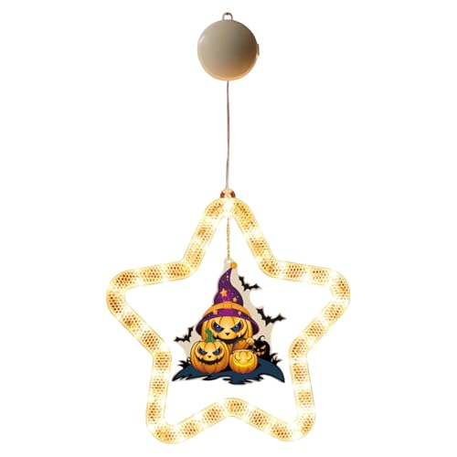Halloween-Sterne-Nachtlicht für Zuhause, LED-Wandlampe für den Innenbereich, mit Saugnapf, perfekt für Wohnzimmer, Schlafzimmer, Kinderzimmer JNr715 (E, 55X27.6cm) von Generic