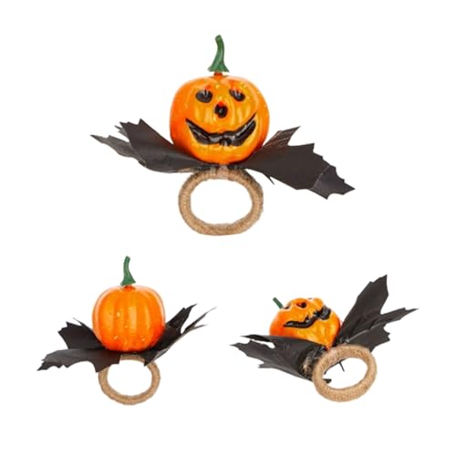 Halloween-Tisch – Dekorative Kürbis-Serviettenringe für Festliche Dinnerpartys, ideal für Kinder und Erwachsene Ncb564 (Orange, 13x4.5cm) von Generic