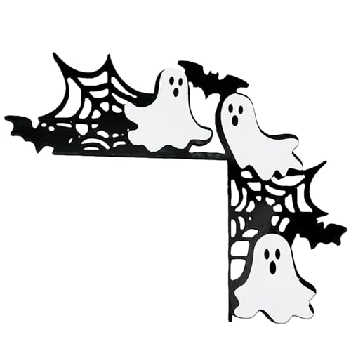 Halloween Türrahmen Deko aus PVC,Geist Wand-Skulptur,Horror Türecke Ornament,Door Frame Decorations Wandskulptur Dekorative Ornamente für Party, Ornament, Topper Rahmen (Black, 24x18.5cm) von Generic