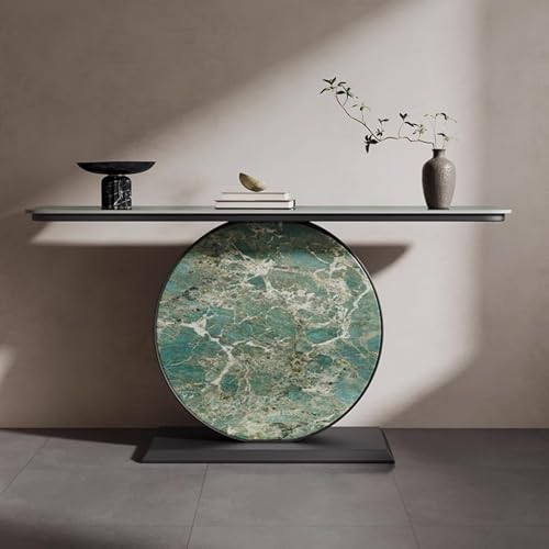 Hallway Console Table White Abgerundete Kanten Ohne Scharfe Ecken Konsolentisch Weiss Schmal Breitere Basis Breitere Tischplatte Geeignet für Lounges und Eingangshallen(D,80 * 30 * 80cm) von Generic