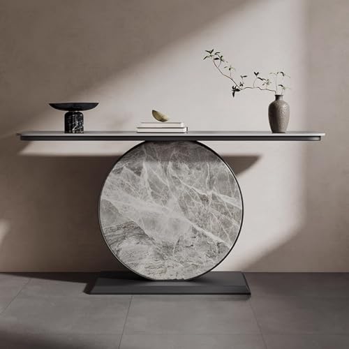 Hallway Console Table White Abgerundete Kanten Ohne Scharfe Ecken Konsolentisch Weiss Schmal Breitere Basis Breitere Tischplatte Geeignet für Lounges und Eingangshallen(E,80 * 30 * 80cm) von Generic