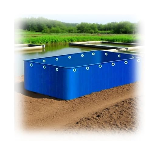 Haltbare Fischteichfolie aus PVC-Canvas mit Ösen,Großer, verdickter, Faltbarer temporärer Tank – Nicht mit Rahmen,für Außenaquarien, Koiteiche(6x5m) von Generic