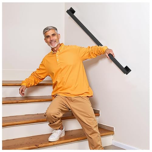 Haltegriff Treppengeländer Handläufe Wandhalterung Treppenhandlauf Handlauf Geländer Wandhandlauf Mit Wandhalterung Und Endkappen Länge: 0.3-6.0m(360cm/11.8ft) von Generic