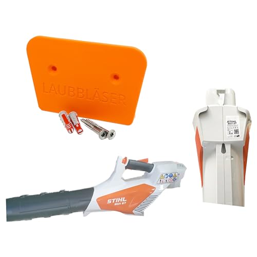 Halterung passend für STIHL BGA 57 Akku Laubbläser AK System Wandhalterung Gerätehalterung Zubehör Befestigung (Orange) von Generic