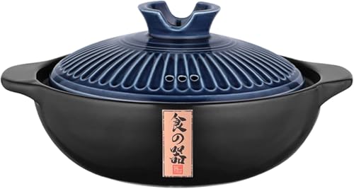 Handgemachte Auflaufform, Hitzebeständiger Keramik-suppentopf, Doppelter Griff Japanischer Dobe-hottopf Für Eintopfsuppennudeln von Generic