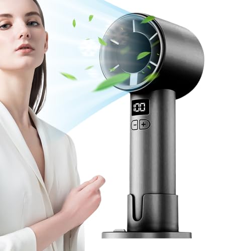 Handheld -Lüfter wiederaufladbar | Einstellbarer Handheld -Lüfter mit Digital Display - USB -Ladegebladgebläse Nicht -Schlupf -Griff für Familien im Freien Camping Vacation Birthday Beach Trip von Generic