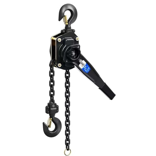 Handkettenzüge, Hebelkettenzug Manuell Mit 2 Haken Schwarz 0,75-3 Tonnen 1,5-6 Meter(3m,1.6t) von Generic