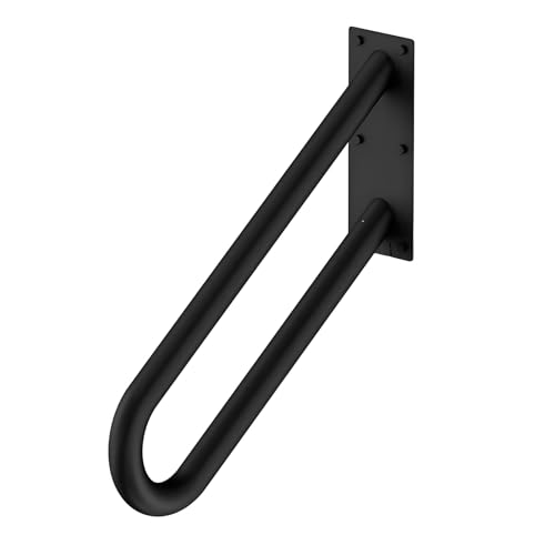 Handlauf für Außentreppen U-förmiges Treppengeländer Innen Außen Robuster Wandgriff aus Metall für Veranda, Garage, Eingang, Hof(Black) von Generic