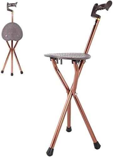 Handlicher Cane Sitz, Stativ Metall Tragbarer Klappbarer Gehstock Stuhl Sitz Hocker Reise Cane Chair Für Angeln Garten Camping Event Hocker, Für ältere Menschen von Generic