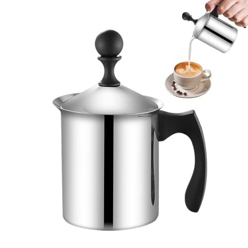 Handmilchaufschäumer – manueller Milchaufschäumer | tragbarer Milchaufschäumer | Milchaufschäumer aus Edelstahl für cremigen Kaffee Handmilchaufschäumer – manueller Milchaufschäumer | tragbarer Milchaufschäumer | Milchaufschäumer aus Edelstahl für cremigen Kaffee von Generic