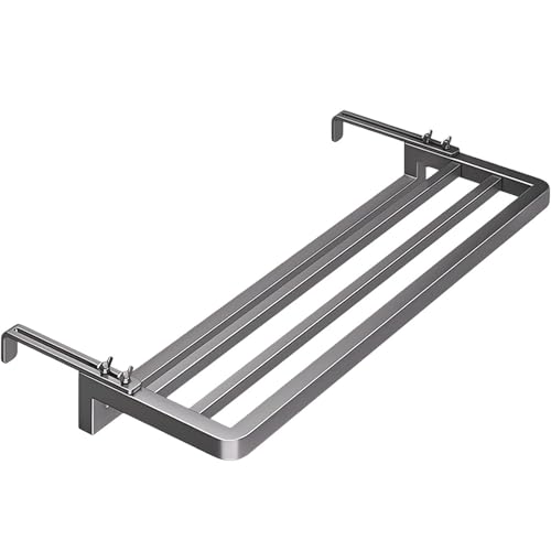 Handtuchhalter Heizkörper, 3 Stangen Wäscheständer Heizkörper, Heizkörper Handtuchhalter Einstellbarer Wandabstand 1-16 cm, Handtuchhalter Heizung Verbreitert um 25 cm,Grau,60cm(23.6in) von Generic