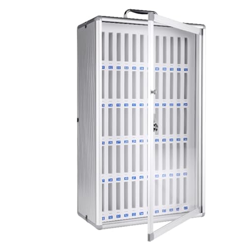 Handy-Aufbewahrung Aluminium-Mobiltelefonschrank mit transparentem Schloss Wandmontierbar und tragbar Geeignet für den Einsatz in Unternehmen Schulen Fabriken(60-bit) von Generic