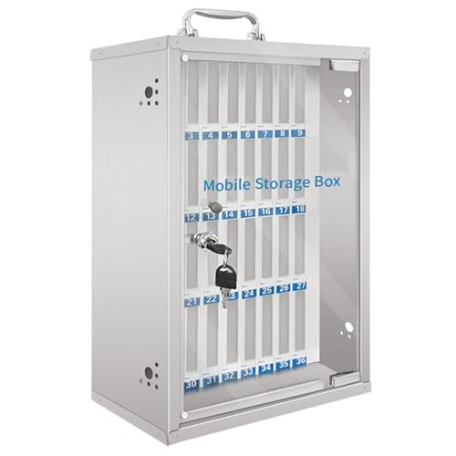 Handy-Aufbewahrungsbox 24-60 Steckplätze Edelstahl-Schließfach Wandschrank Mit Wärmeableitungslöchern(36bits) von Generic