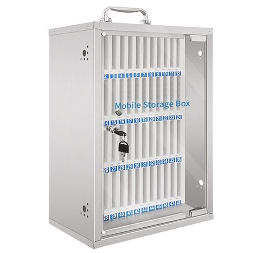 Handy-Aufbewahrungsbox 24-60 Steckplätze Edelstahl-Schließfach Wandschrank Mit Wärmeableitungslöchern(48bits) von Generic