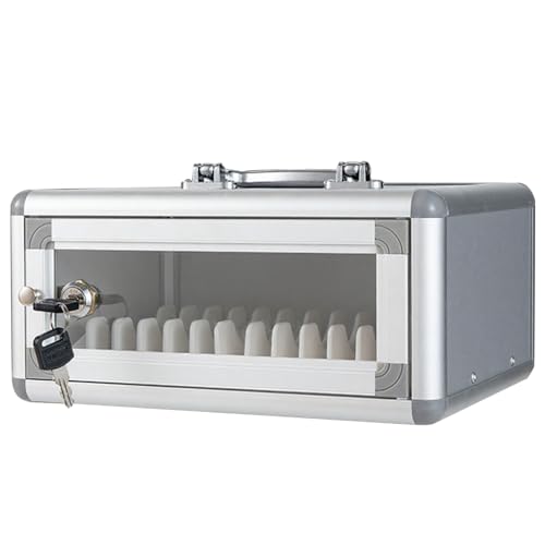 Handy-Schrank Mehrfach-Lochposition mit transparentem Schloss Handy-Schließfach Aluminiumlegierung Geeignet für Fabriken, Schulen Unternehmen(12-bit) von Generic