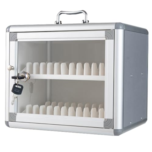 Handy-Schrank Mehrfach-Lochposition mit transparentem Schloss Handy-Schließfach Aluminiumlegierung Geeignet für Fabriken, Schulen Unternehmen(24-bit) von Generic