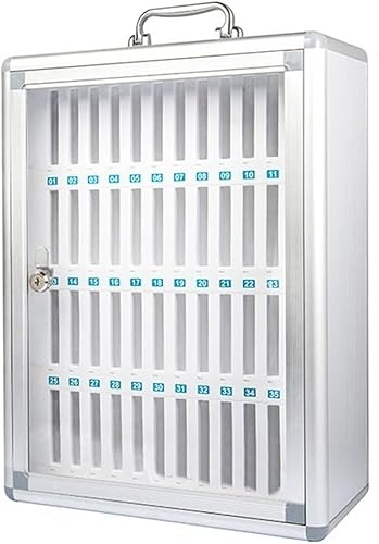 Handyschrank 12/24/36/48/60 Slot Aluminiumlegierung Handyschrank Schule Handy Safe Box Mit Schloss, Silver, 48 bit Handyschrank 12/24/36/48/60 Slot Aluminiumlegierung Handyschrank Schule Handy Safe Box Mit Schloss, Silver, 48 bit von Generic