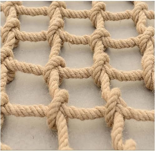 Hanf Seil Netz Kletternetze Für Kinder Erwachsene Kind Sicherheitsnetz Fallschutz Netz Seilleiter Klettern Spielplatz Steingarten Netz Dekorative Jute Hanf Netz Dur, Yellow, 4X6m(13.12X19.68ft) von Generic