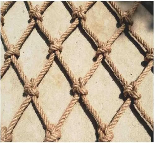 Hanf Seil Netz Seil Jute Webnetz Dekoratives Netz Kletterseil Netz Gelb 3x7m, Yellow, 2 x 3m(6.56X9.84ft) von Generic