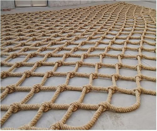 Hanfseilnetz Kinder Trennwand Treppe Sicherheitsnetz, Outdoor Klettern Hängematte Balkon Netz, 15cm Mesh, 1x7m von Generic