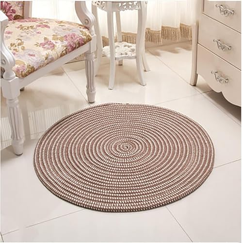 Hatte Geflochten Roud Outdoor Idoor Bereich Teppich Livig Zimmer Schlafzimmer Arbeitszimmer Computer Stuhl Essen Hatte Gewebt Reversible C Lifts Korb Drehstuhl Polster, A, Diameter: 150cm von Generic