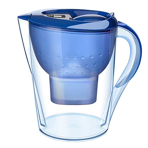 Haushalt Küche Wasserfilter Wasseraufbereiter, Reines Wasserfilter Krüge für Trinkwasser, 4-stufiges Filtersystem, BPA-frei, entfernt Fluorid, Chlor, Blei (Blau) von Generic