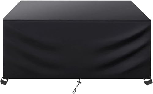 Heavy Duty Gartenmöbelabdeckung 225x115x75cm Terrassenmöbelabdeckungen wasserdichte, Rechteckige Allzweck-Outdoor-möbelabdeckungen Wasserdicht Für Sofa Und Tisch, Black, 295x185x105cm von Generic