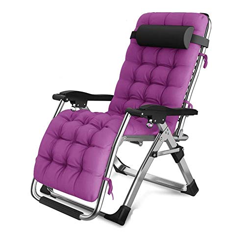 Heavy Duty Klappbare Zero Stühle Strand Liegestühle Liege Liege Liegestuhl Outdoor Für Strand Terrasse Garten Camping Outdoor Quadratische Stahlbeine (Lila) von Generic