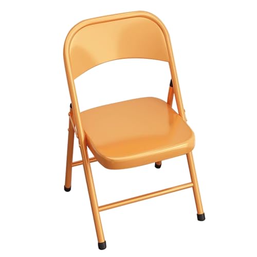 Heavy Duty Metal Folding Chairs, Sturdy & Durable, Strong Load-Bearing, Ideal for Living Room & Office Use, Portable & Lightweight (Orange) von Generic