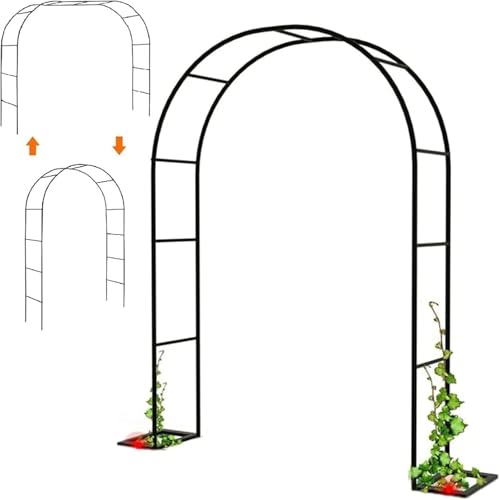 Heavy Duty Metall Gartenbogen Spalier, Metall Gartenbogen Für Rosen Kletterpflanzen, 2m 2,4m 2,8m 3m 4m Gartenlauben Und Bögen Für Kletterrosen Und Pflanzen, Hochzeit, 3.5x2.8m/11.5x9.2ft von Generic