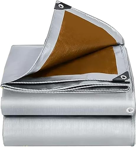 Heavy Duty Poly Tarp Mit Ösen Uv-beständig Reiß- Und Reißfest 9,8 Mil Dick Silber Braun Kunststoff Tarp Wasserdicht Für Dach Camping Terrasse Pool Boot, Brown,Silver, 4x6m Heavy Duty Poly Tarp Mit Ösen Uv-beständig Reiß- Und Reißfest 9,8 Mil Dick Silber Braun Kunststoff Tarp Wasserdicht Für Dach Camping Terrasse Pool Boot, Brown,Silver, 4x6m von Generic