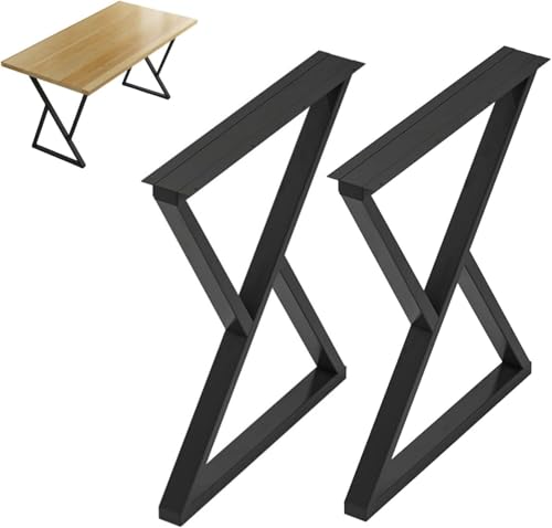 Heavy Duty Tischbeine Schreibtischbeine Esstisch Beine Beistelltisch Beine Vierkantrohr 4x2cm Metall Möbelbeine 2er Set Für Möbelhocker Oder Stühle Kaffee, Gold, 45x60cm von Generic