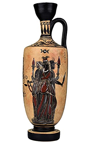 Hecate Griechische Vase mit Dreifach-Göttin der Magie, Nachtmond-Geister, Lekythos Pottery von Generic