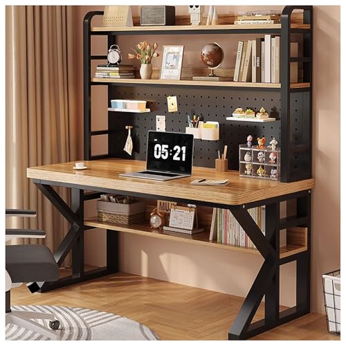 Heimbüro-Schreibtisch Computer-/Schreibtisch Modern minimalistisch Mit Schreibtisch-Ablagefach Massivholz for Büro, Home Office Wohnzimmer und Arbeitszimmer(4,120x60cm/47x24in) von Generic