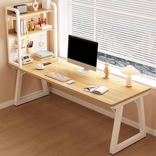 Heimbüro-Schreibtisch Moderner Computertisch Mit Bücherregal Metallgestell Holzplatte einfach zu montieren for Büro und Homeoffice Tisch(4,160x60cm/63x24in) von Generic
