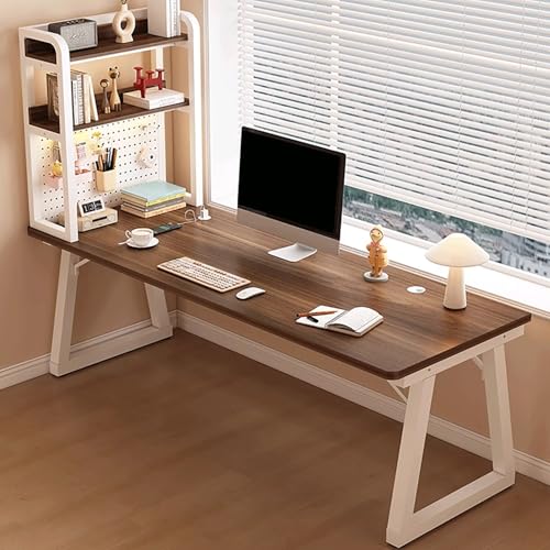 Heimbüro-Schreibtisch Moderner Computertisch Mit Bücherregal Metallgestell Holzplatte einfach zu montieren for Büro und Homeoffice Tisch(6,160x60cm/63x24in) von Generic