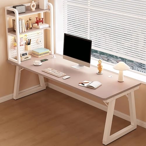 Heimbüro-Schreibtisch Moderner Computertisch Mit Bücherregal Metallgestell Holzplatte einfach zu montieren for Büro und Homeoffice Tisch(8,160x60cm/63x24in) von Generic