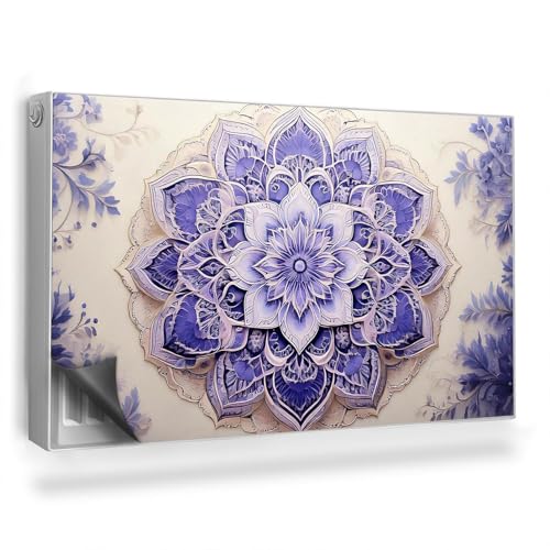 Heizkörperabdeckung 100x60 cm Magnetisch Heizung Schutz Hitzebeständing Magnetmatte für Heizkörper Einfache Installation Magnetbefestigung - Blumenornament mit geschnitztem Mandala verziert von Generic