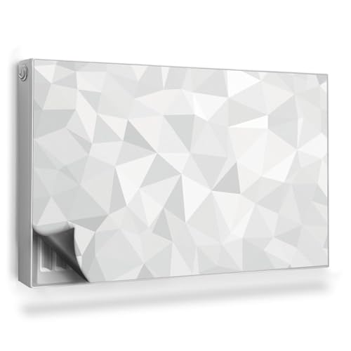Heizkörperabdeckung 100x60 cm für Heizkörper Heizung Schutz Magnetisch Magnetbefestigung Magnetmatte Hitzebeständing Einfache Installation - Geometrische, abstrakte helle Strukturen von Generic