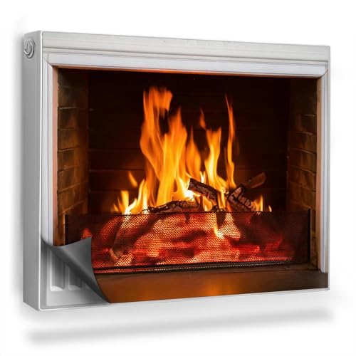 Heizkörperabdeckung 80x60 cm für Heizkörper Heizung Schutz Magnetisch Magnetbefestigung Magnetmatte Hitzebeständing Einfache Installation - Foto eines Feuers in einem heimischen Kamin Heizkörperabdeckung 80x60 cm für Heizkörper Heizung Schutz Magnetisch Magnetbefestigung Magnetmatte Hitzebeständing Einfache Installation - Foto eines Feuers in einem heimischen Kamin von Generic